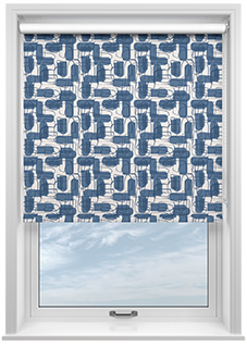 Meander, Navy - Roller Blind